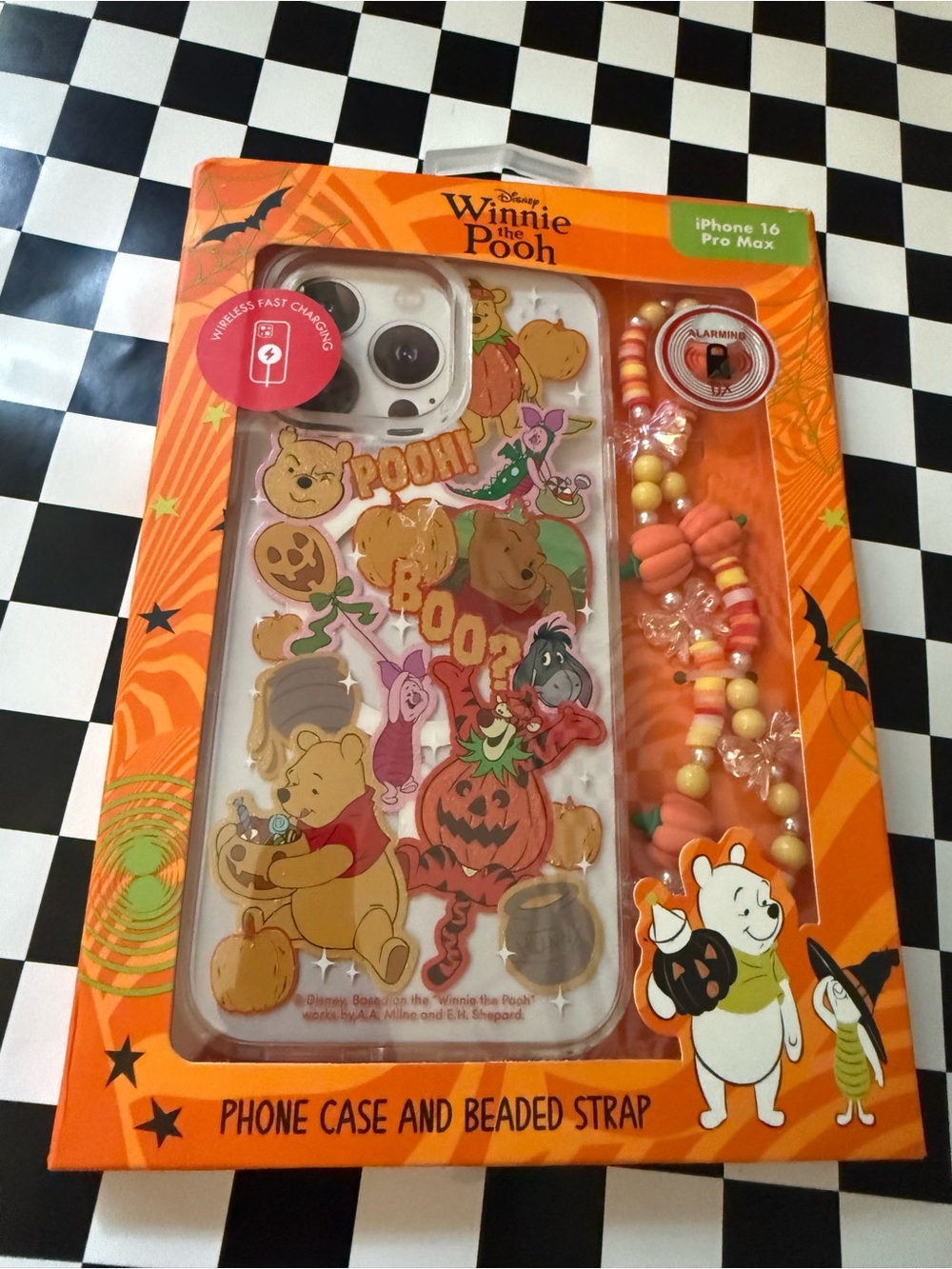 Disney Winnie the Pooh Halloween iPhone 16 Pro MaxCase with Beaded Strap